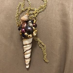 Turret Seashell Necklace Seashell Pendant Summertime Jewelry